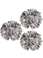 Image of Metallic Silver Foil Balls Hanging Decoration