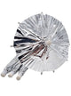 Image of Metallic Silver 12 Pack Umbrella Party Picks