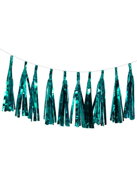 Image of Metallic teal 9 Pack Of 35cm Decorative Tassels - Main Image