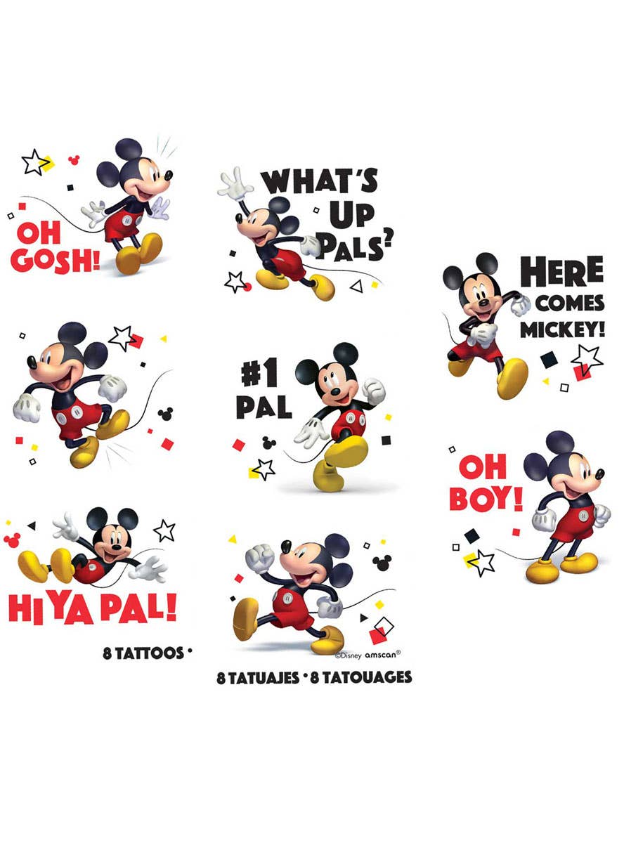 Image of Mickey Mouse Forever 8 Pack Tattoo Party Favours