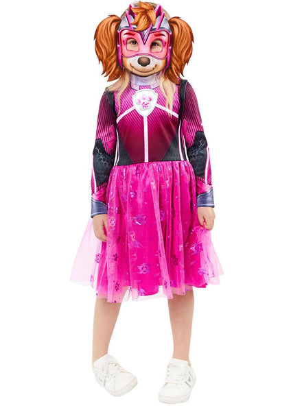 Image of Mighty Paw Patrol Movie Girls Glow In The Dark Skye Costume