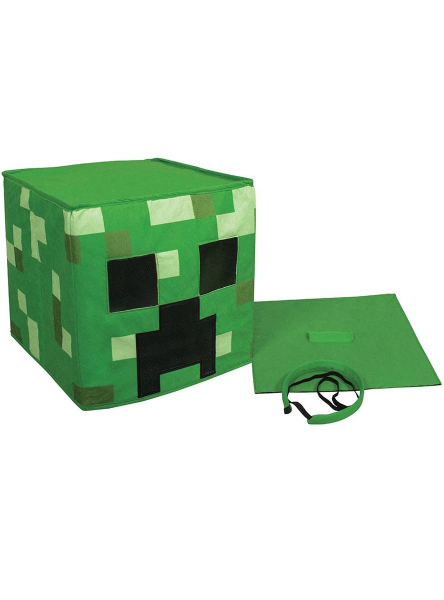 Image of 3D Full Head Minecraft Creeper Costume Mask - Alternate Image