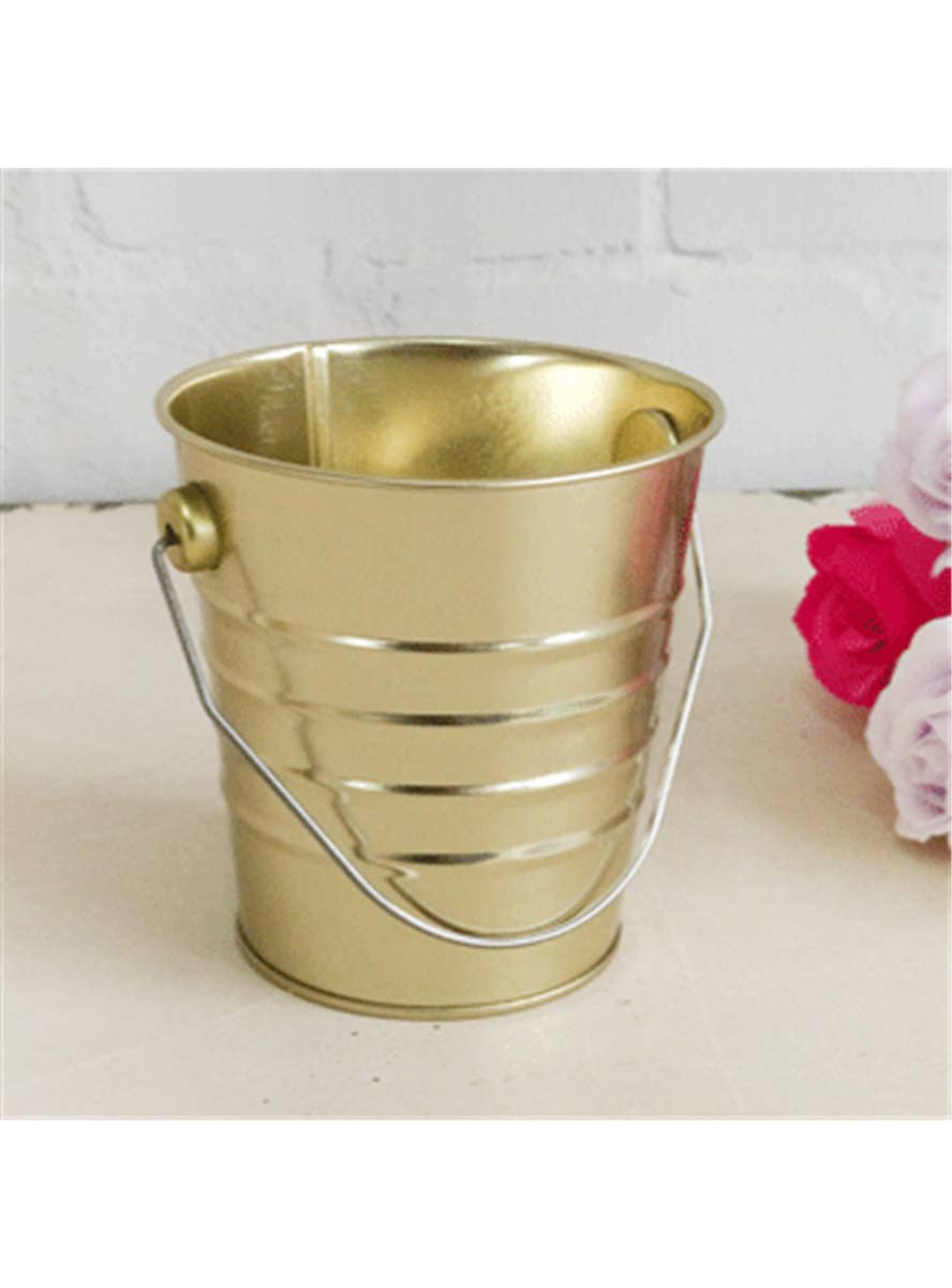 Image of Mini Metallic Gold Bucket Party Decoration