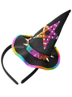 Image of Mini Rainbow Pentagram Witch Hat Headband