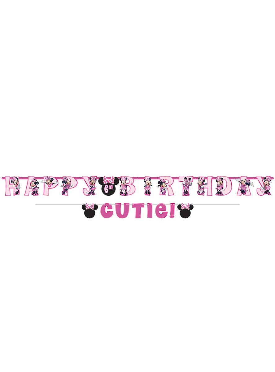Image Of Minnie Mouse Forever 2 Piece Happy Birthday Banner