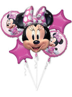 Image Of Minnie Mouse Forever 5 Piece Foil Balloon Bouquet