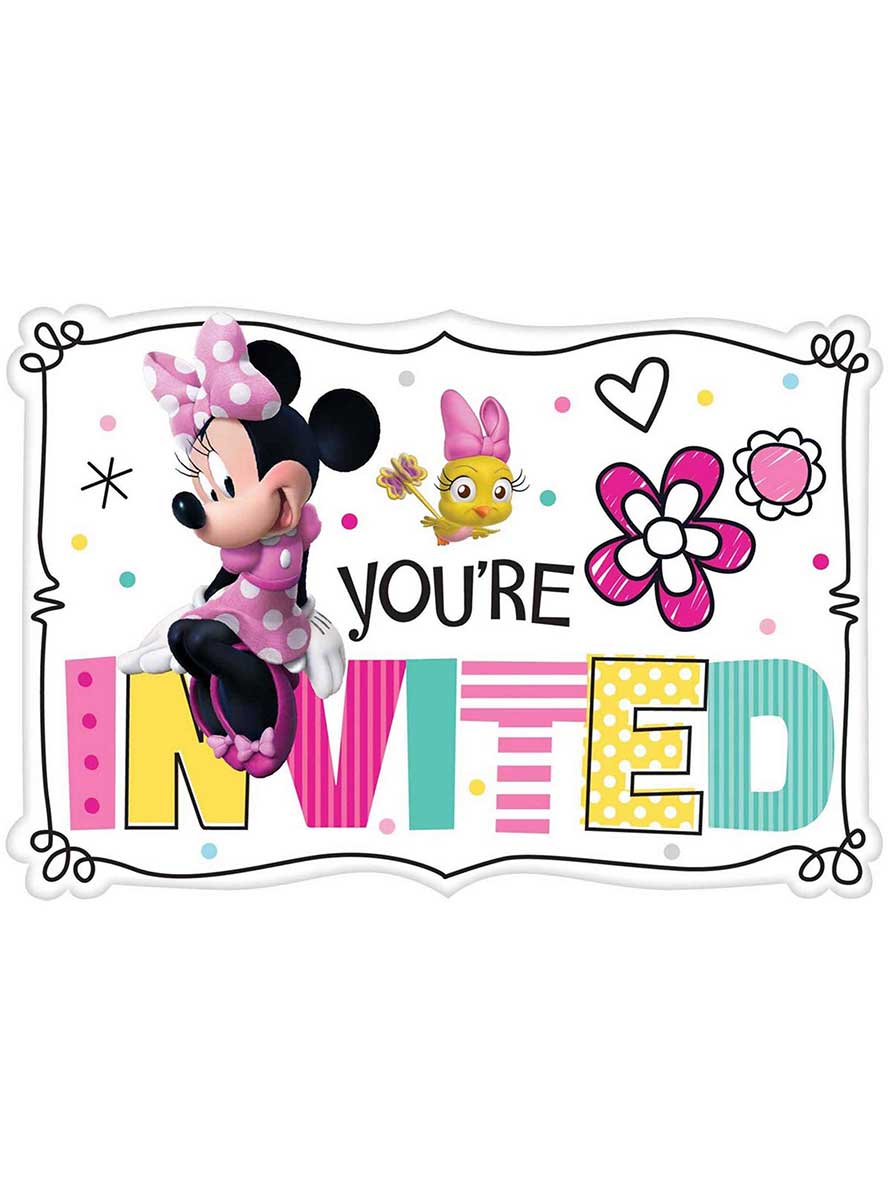 Image Of Minnie Mouse Happy Helpers 8 Pack Party Invitations