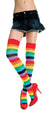 Rainbow Striped Thigh High Women's Stockings - Main View