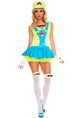 Blue and Green Sexy Miss Lugi Costume for Women  - Front Image