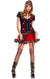Women's Sexy Black and Red Frontline Army Costume - Front Image