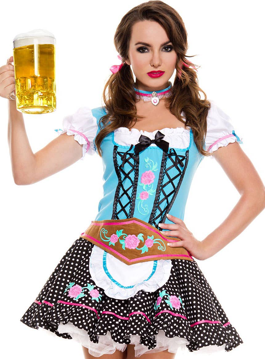 Women's Sexy Miss Oktoberfest Fancy Dress Costume Close Front Image