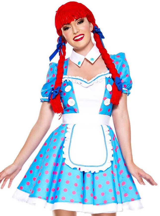 Women's Sexy Rag Doll Fancy Dress Costume Close Front Image