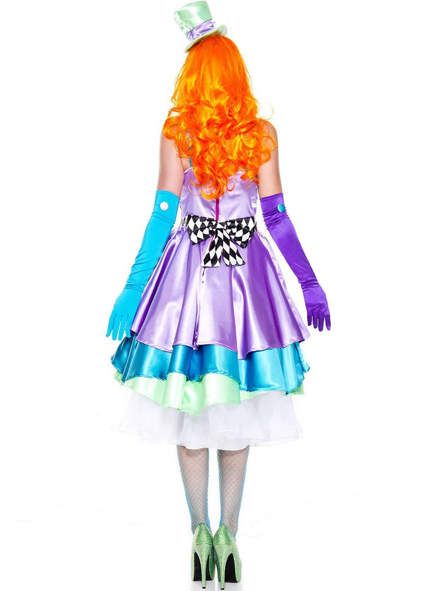 Miss Mad Hatter Women's Fairytale Fancy Dress Costume Back Image