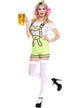 Women's Green Lederhosen Eye Catching Bavarian Oktoberfest Costume Front Image