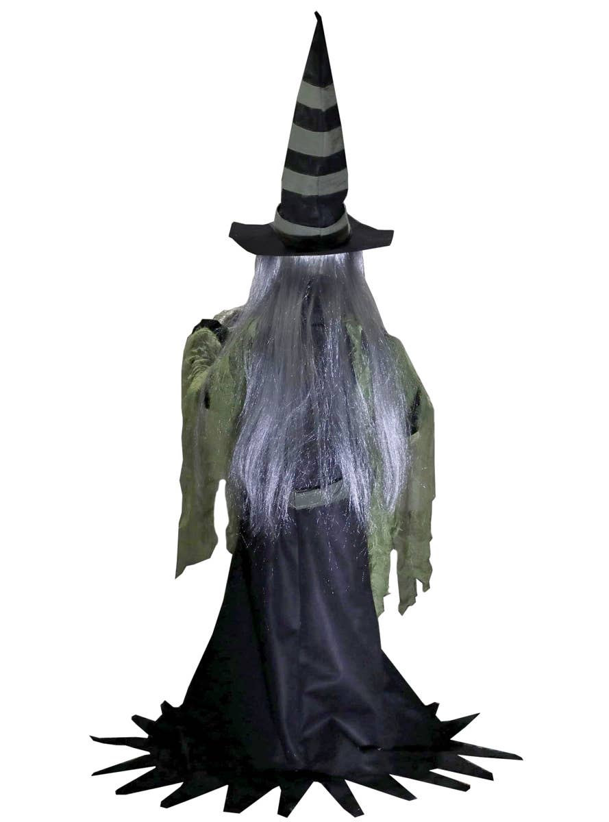Moving Fortune Teller Witch Halloween Decoration with Lights and Sounds - Back Image