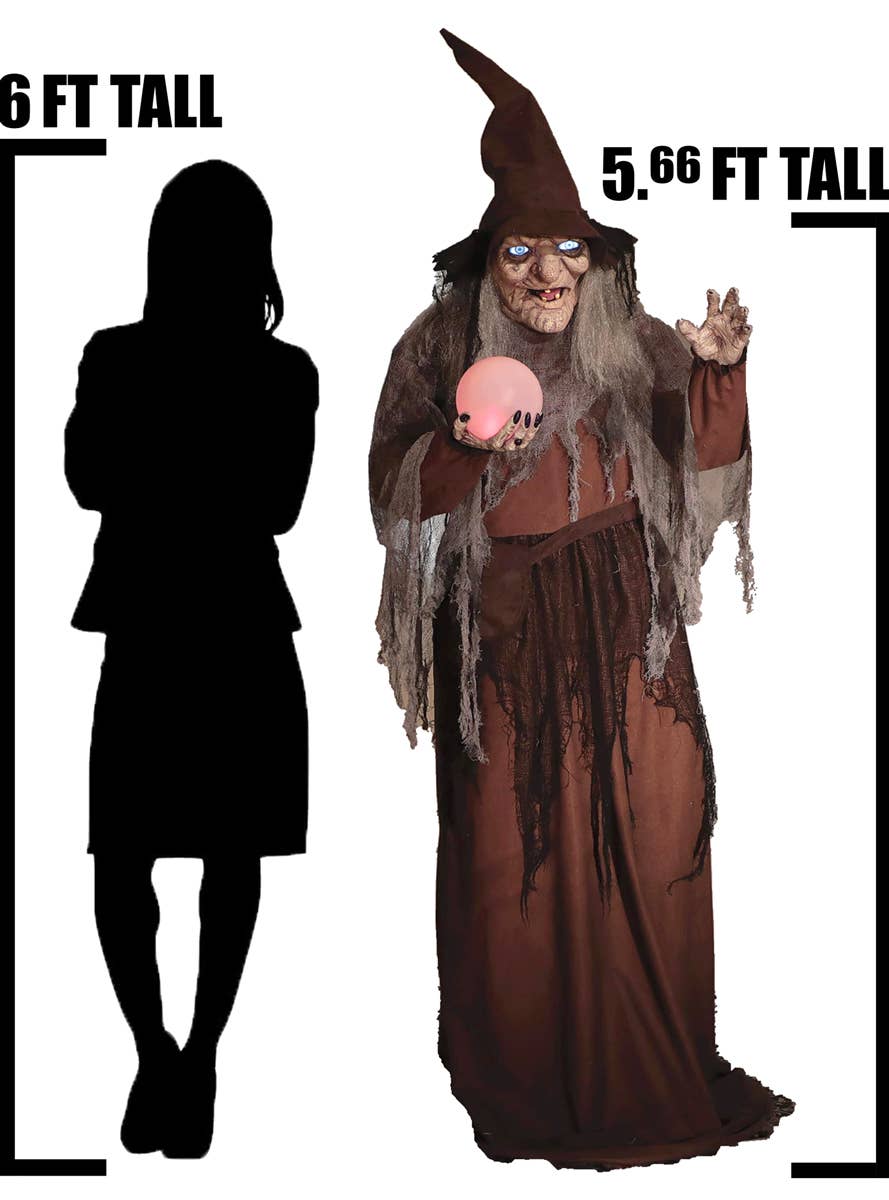 Deluxe 6 Foot Ragged Old Witch Halloween Decoration with Lights, Sounds and Movement - Alternative Image