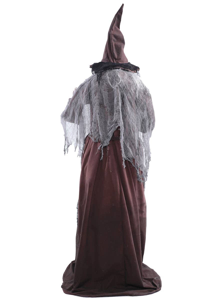 Deluxe 6 Foot Ragged Old Witch Halloween Decoration with Lights, Sounds and Movement - Back Image