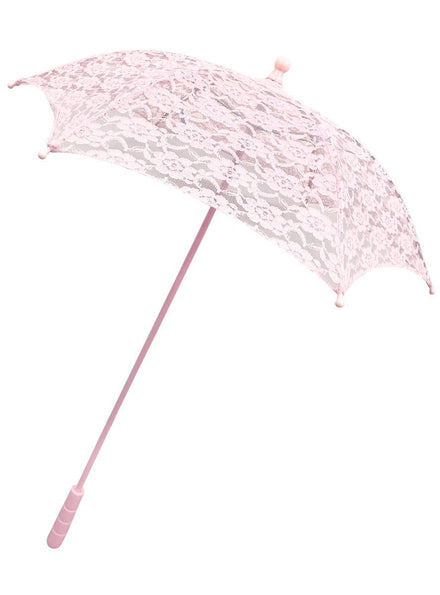 Image of Victorian Pink Lace Parasol Costume Accessory