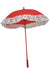 Image of Victorian Red and White Lace Novelty Parasol
