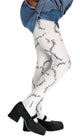 Girl's White Costume Stockings With Black Printed Stitches Halloween Broken Doll Costume Accessory Main Image