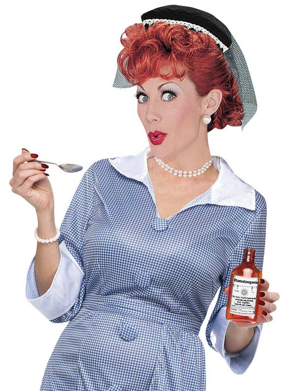 Image of I Love Lucy Women's Vitameatavegamin Fancy Dress Costume - Close Up