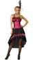 Women's Pink and Black Saloon Girl Fancy Dress Costume Main Image