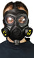 Black Plastic Gas Mask Novelty Costume Accessory Main Image