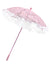 Pink Lace Costume Parasol with White Lace Trim