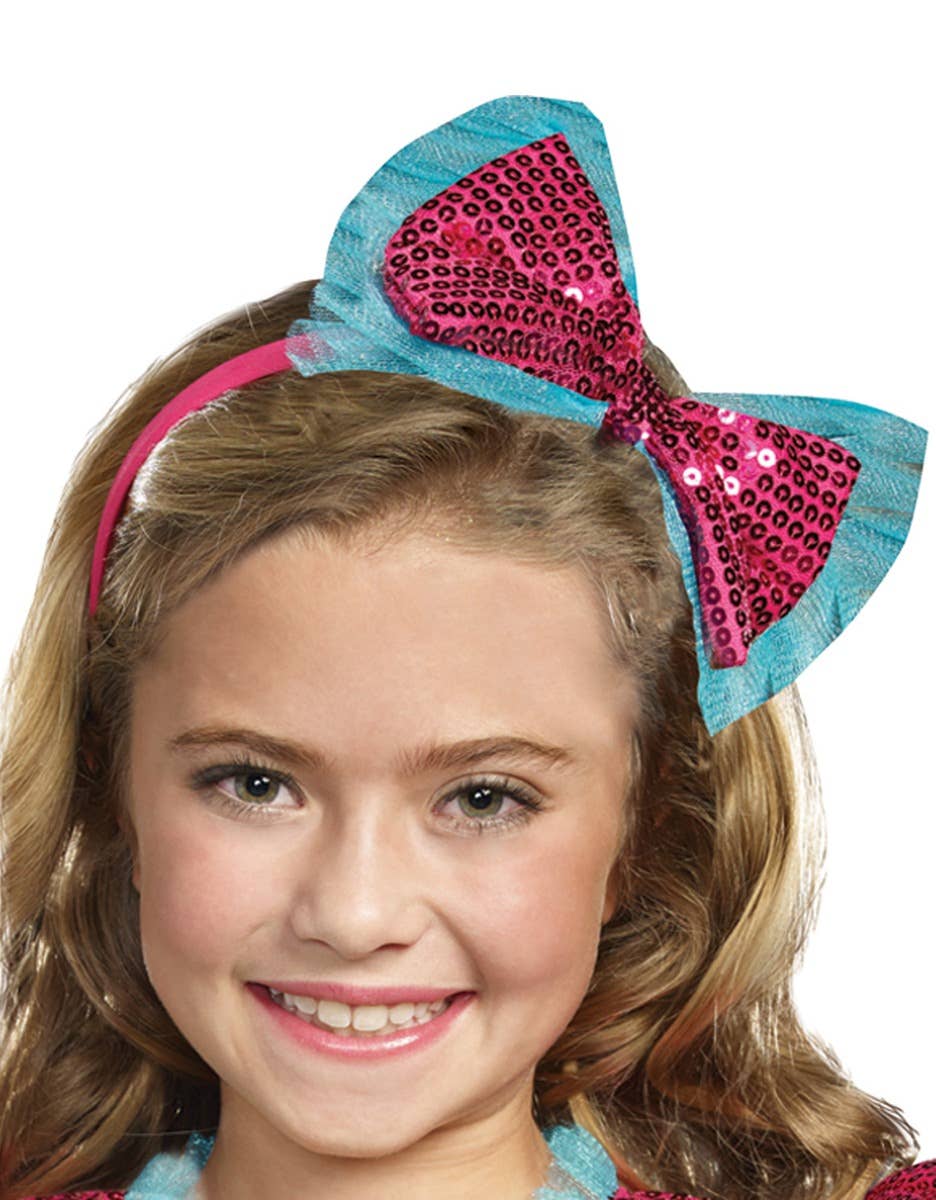 Pink and Blue Dance Craze Girls headband bow main image