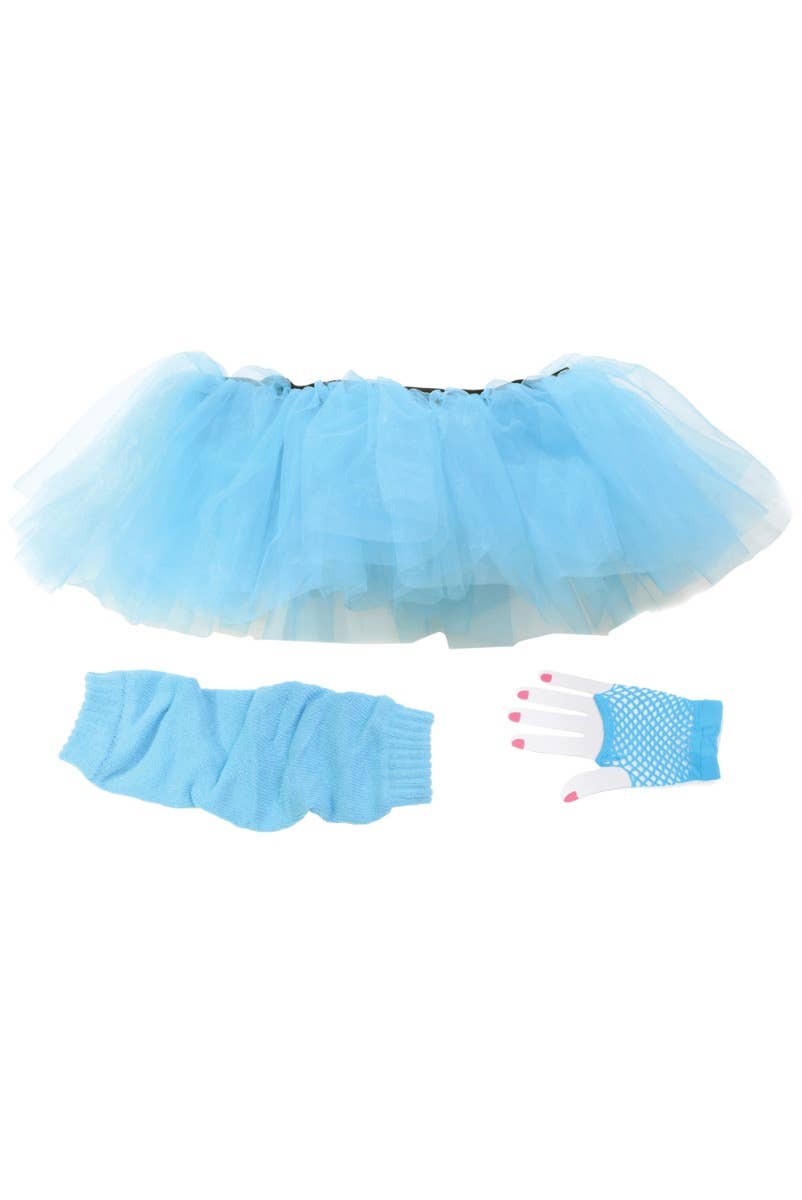 1980s Womens Blue Tutu Costume Accessory Set