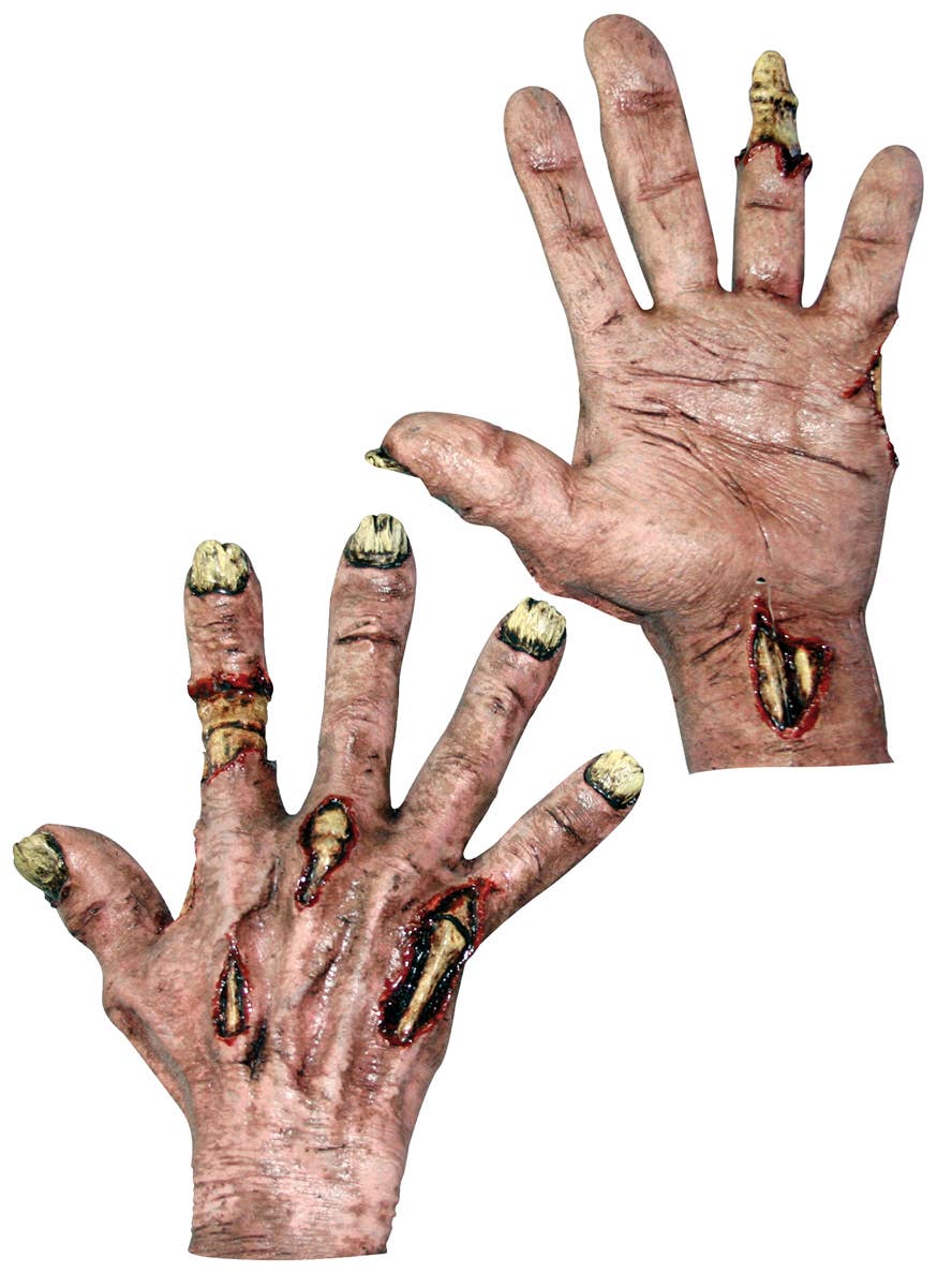 Rotten Eaten Flesh Latex Zombie Hands Costume Gloves