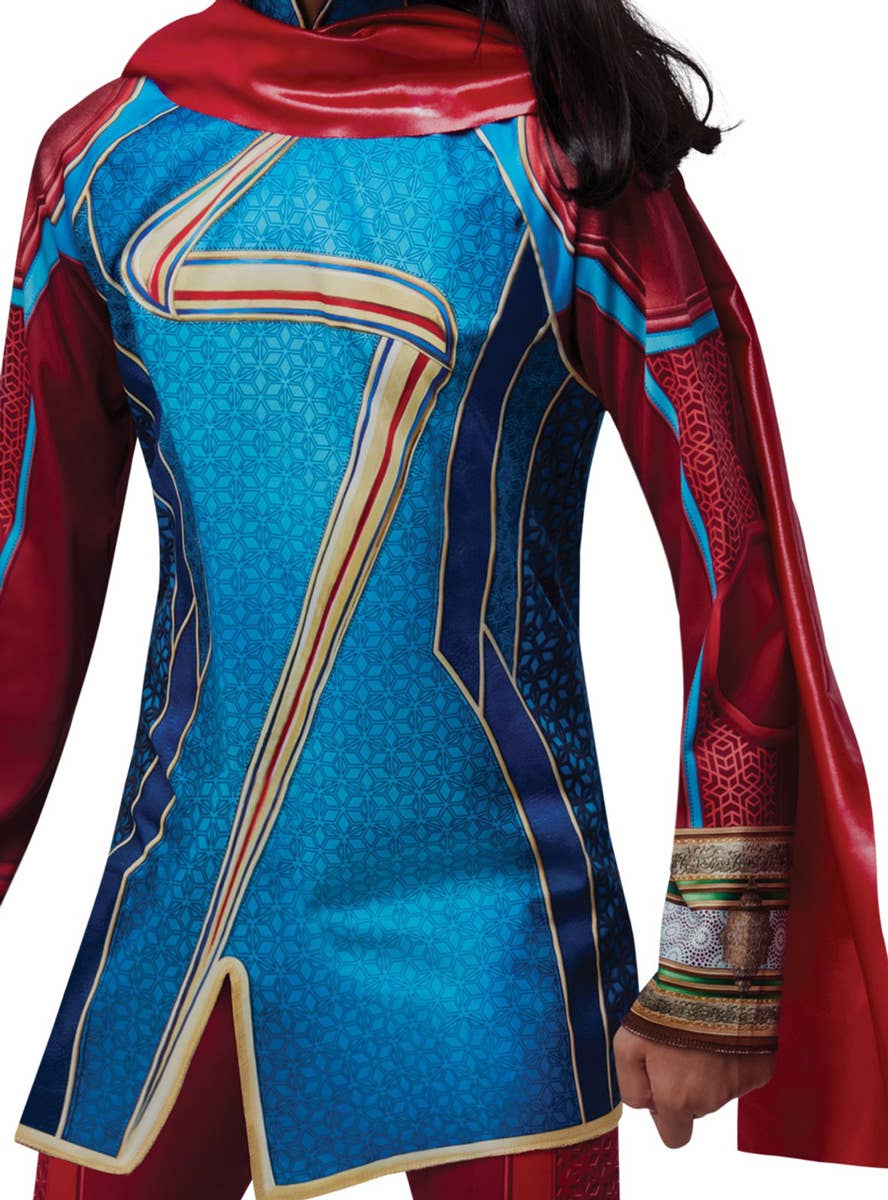 Image of Ms Marvel Girls Deluxe Superhero Dress Up Costume - Close Image 2