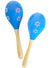 Image of Musical Blue Floral Pattern Wooden Maracas