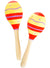 Image of Musical Yellow and Red Pattern Wooden Maracas