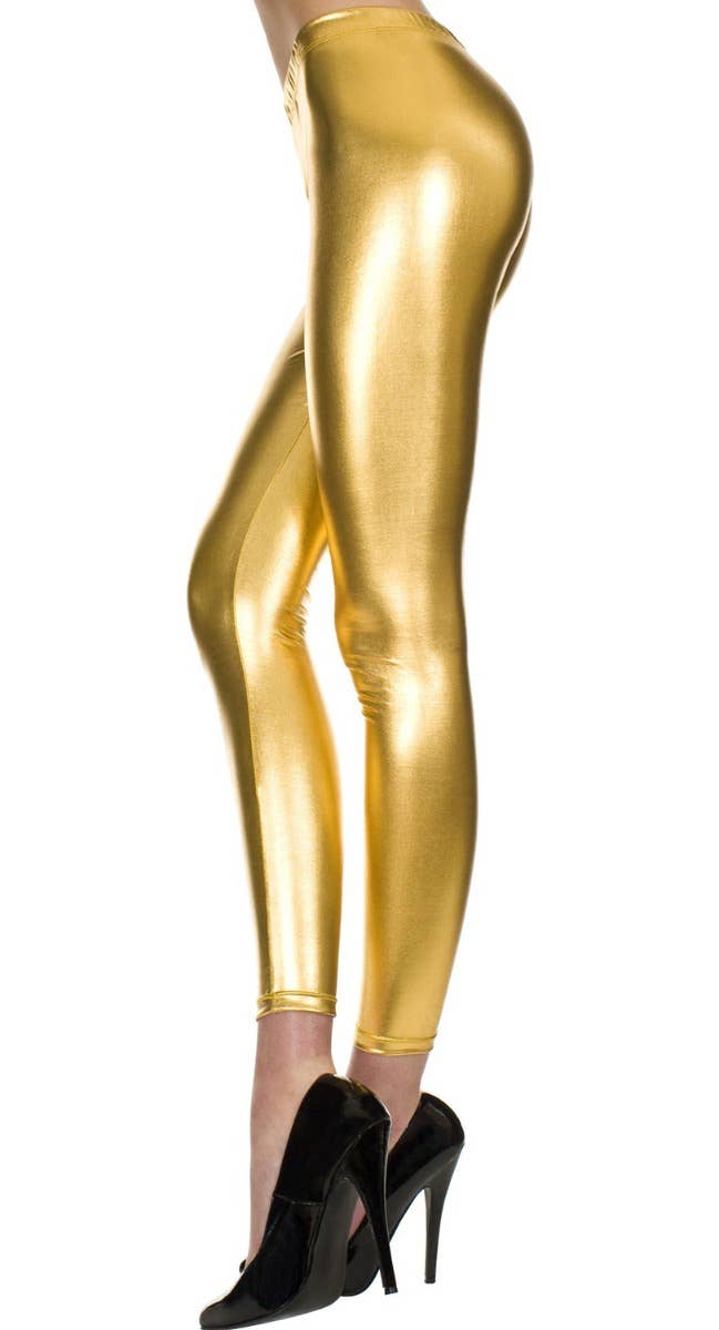 Midas Touch Metallic Gold Leggings Women's 80s Main Image