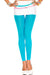 Womens Light Blue Opaque Footless Leggings