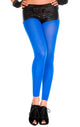 Blue Full Length Opaque Footless Stockings for Women