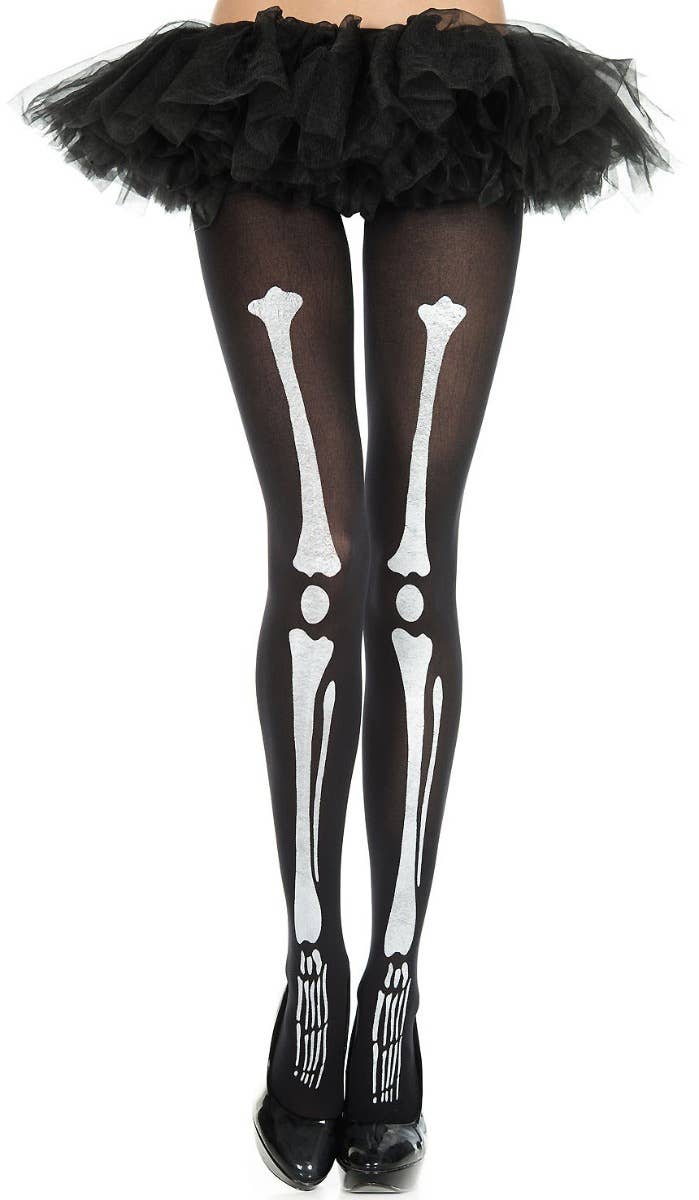 Women's Full Length Skeleton Print Halloween Pantyhose Main Image