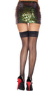 Women's Seer Black Thigh High Stockings - Front Image