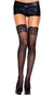 Sheer Black Thigh High Women's Stockings with Lace Tops