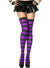 Music Legs Black and Purple Striped Thigh High Stockings - Main Image