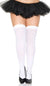 Women's Plus Size White Opaque Thigh High Stockings