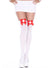 White Opaque Nurse Thigh High Costume Stockings