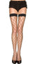 Diamond Net with Opaque Black Top Thigh Highs