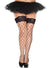 Plus Size Black Lace Top Diamond Net Thigh Highs for Women