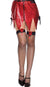 Women's Black Fishnet Thigh Highs with Devil Red Pitchfork Main Image