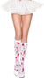 Blood Splattered Women's White Opaque Knee High Halloween Stockings