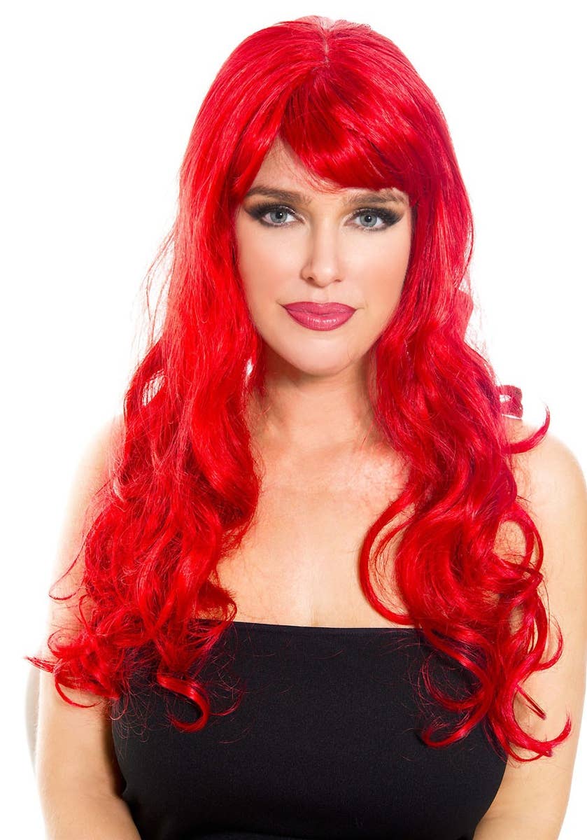 Disney Princess Ariel Long Red Wavy Mermaid Wig