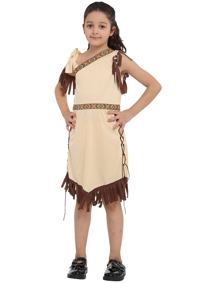 Image of Native American Girl's Pocahontas Dress Up Costume - Alternate View