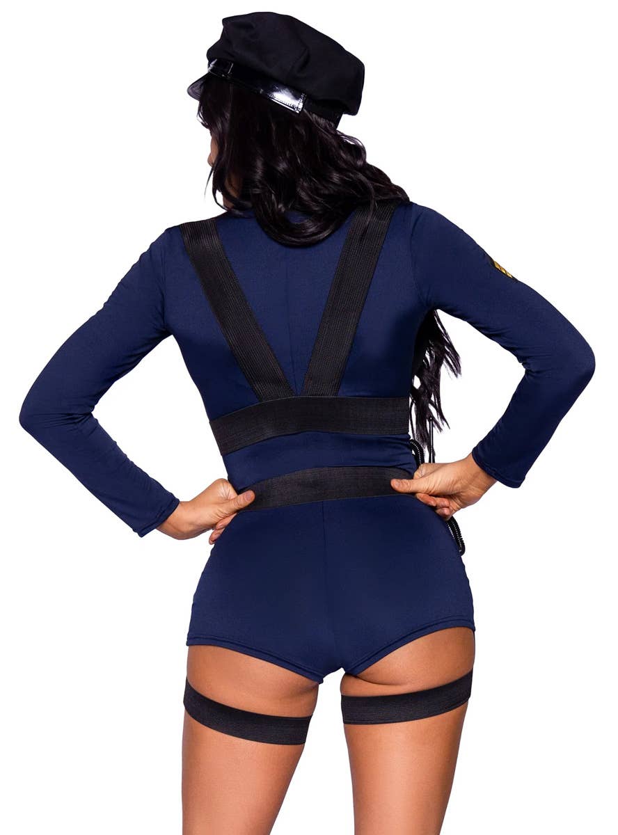 Image of Handcuff Hottie Women's Sexy Police Uniform Costume - Close Back View